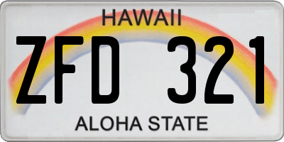 HI license plate ZFD321