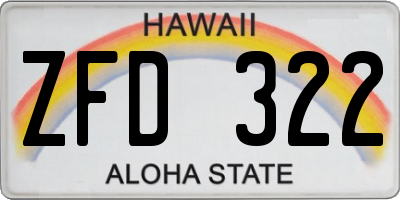 HI license plate ZFD322