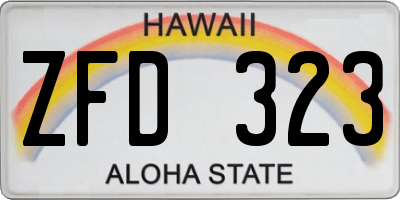 HI license plate ZFD323