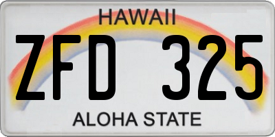 HI license plate ZFD325