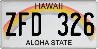 HI license plate ZFD326