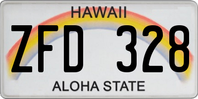 HI license plate ZFD328