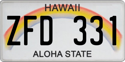 HI license plate ZFD331