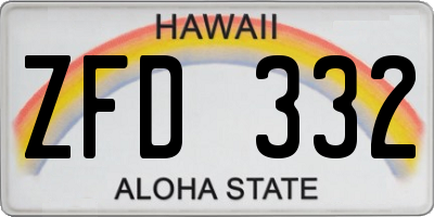 HI license plate ZFD332