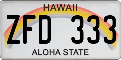 HI license plate ZFD333