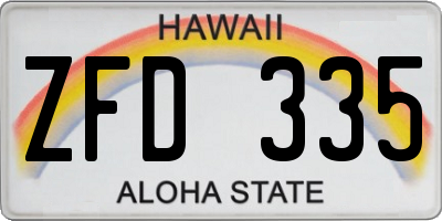 HI license plate ZFD335