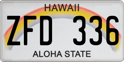 HI license plate ZFD336
