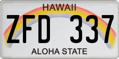 HI license plate ZFD337