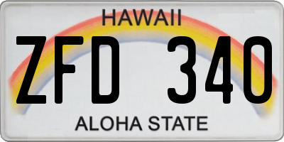 HI license plate ZFD340