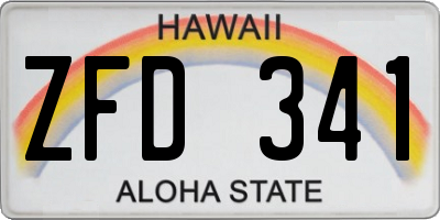HI license plate ZFD341