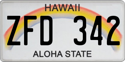 HI license plate ZFD342