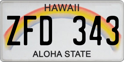 HI license plate ZFD343