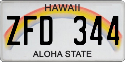 HI license plate ZFD344