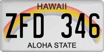 HI license plate ZFD346