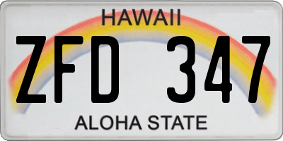 HI license plate ZFD347