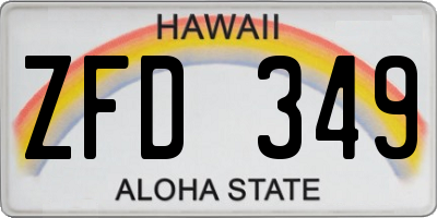 HI license plate ZFD349