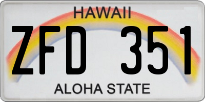 HI license plate ZFD351
