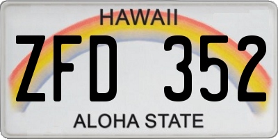 HI license plate ZFD352