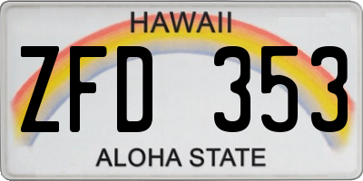 HI license plate ZFD353