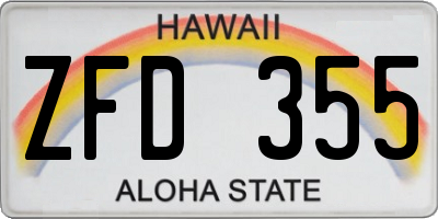 HI license plate ZFD355