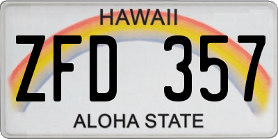 HI license plate ZFD357