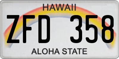 HI license plate ZFD358