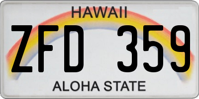 HI license plate ZFD359