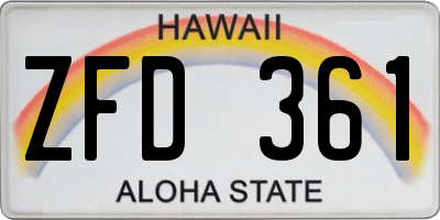 HI license plate ZFD361
