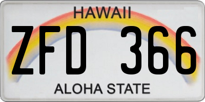 HI license plate ZFD366