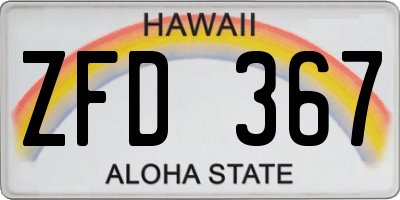 HI license plate ZFD367