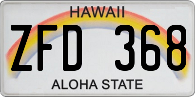 HI license plate ZFD368