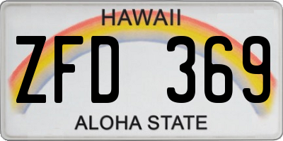 HI license plate ZFD369