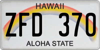 HI license plate ZFD370