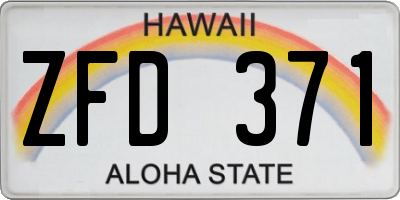 HI license plate ZFD371
