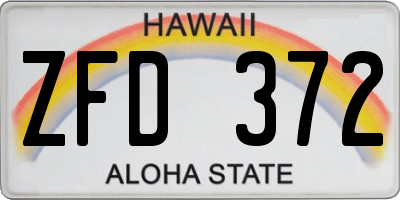 HI license plate ZFD372