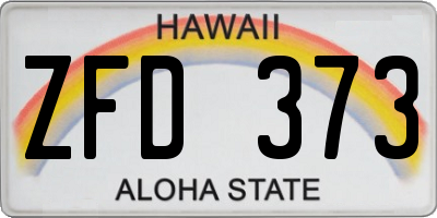 HI license plate ZFD373