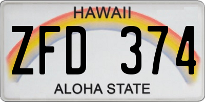 HI license plate ZFD374