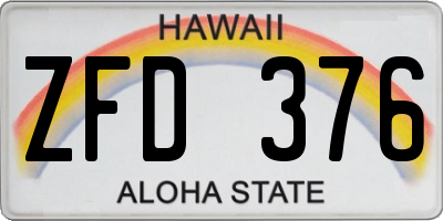 HI license plate ZFD376