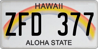 HI license plate ZFD377