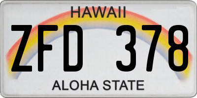 HI license plate ZFD378