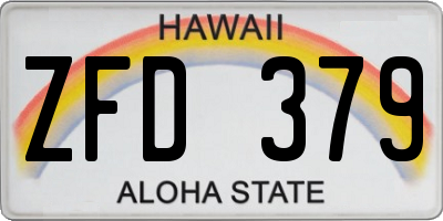HI license plate ZFD379