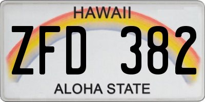 HI license plate ZFD382