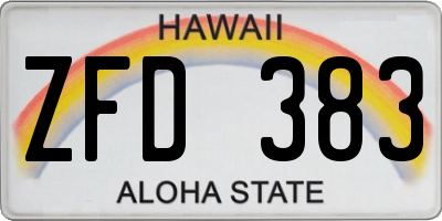 HI license plate ZFD383