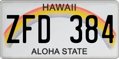 HI license plate ZFD384