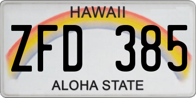 HI license plate ZFD385