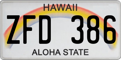 HI license plate ZFD386