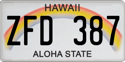 HI license plate ZFD387
