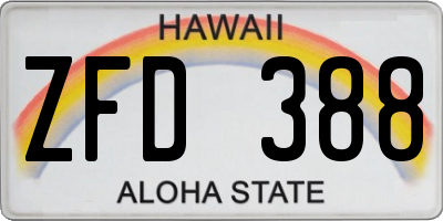 HI license plate ZFD388