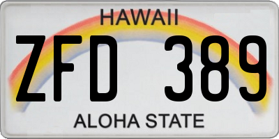 HI license plate ZFD389