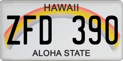 HI license plate ZFD390